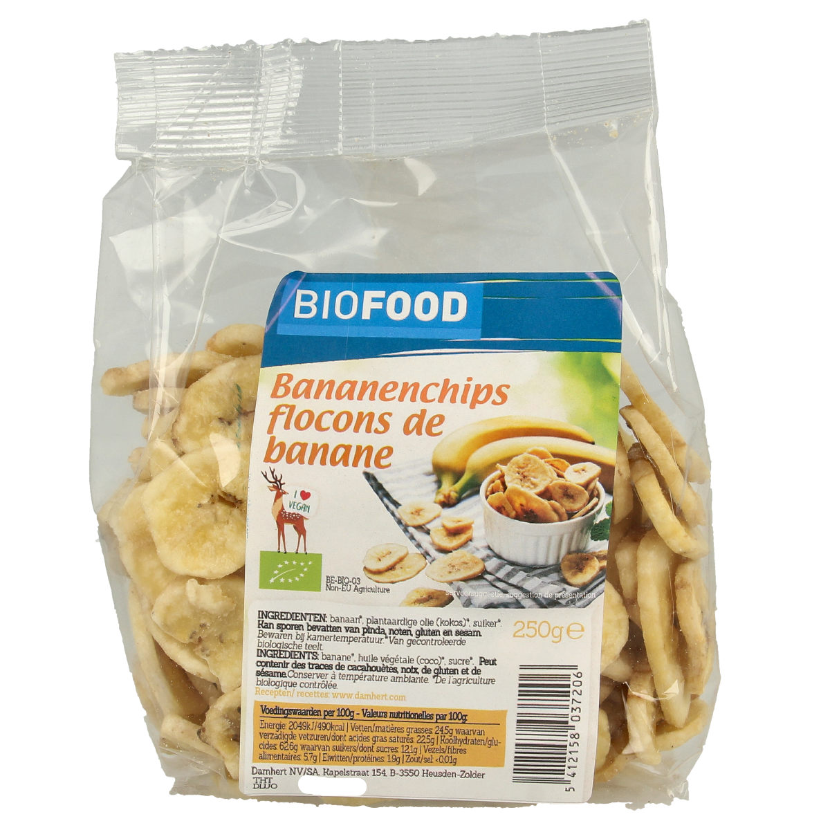 Biofood Bananenchips bio 250.00 Gram