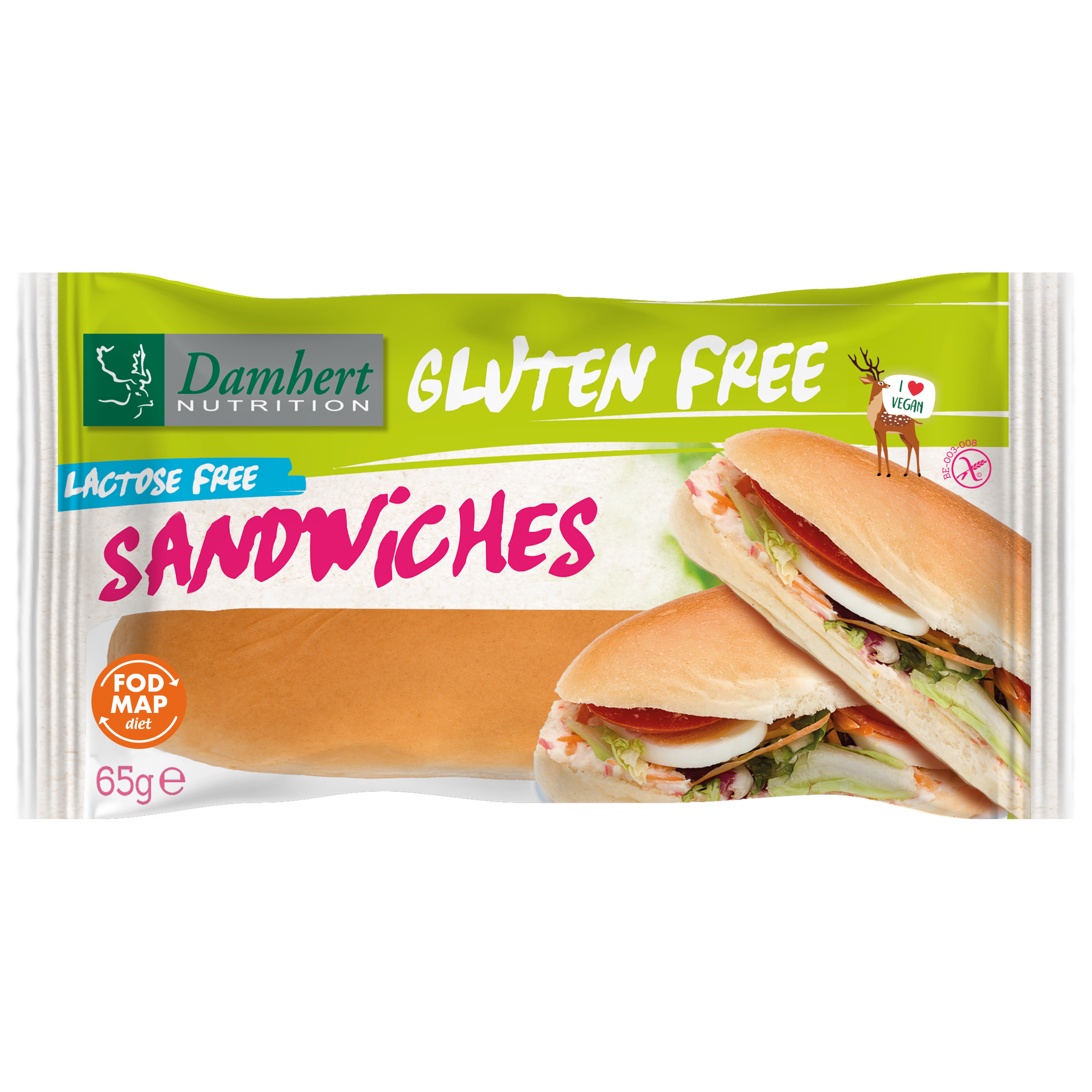 Damhert Sandwiches glutenvrij 65 Gram
