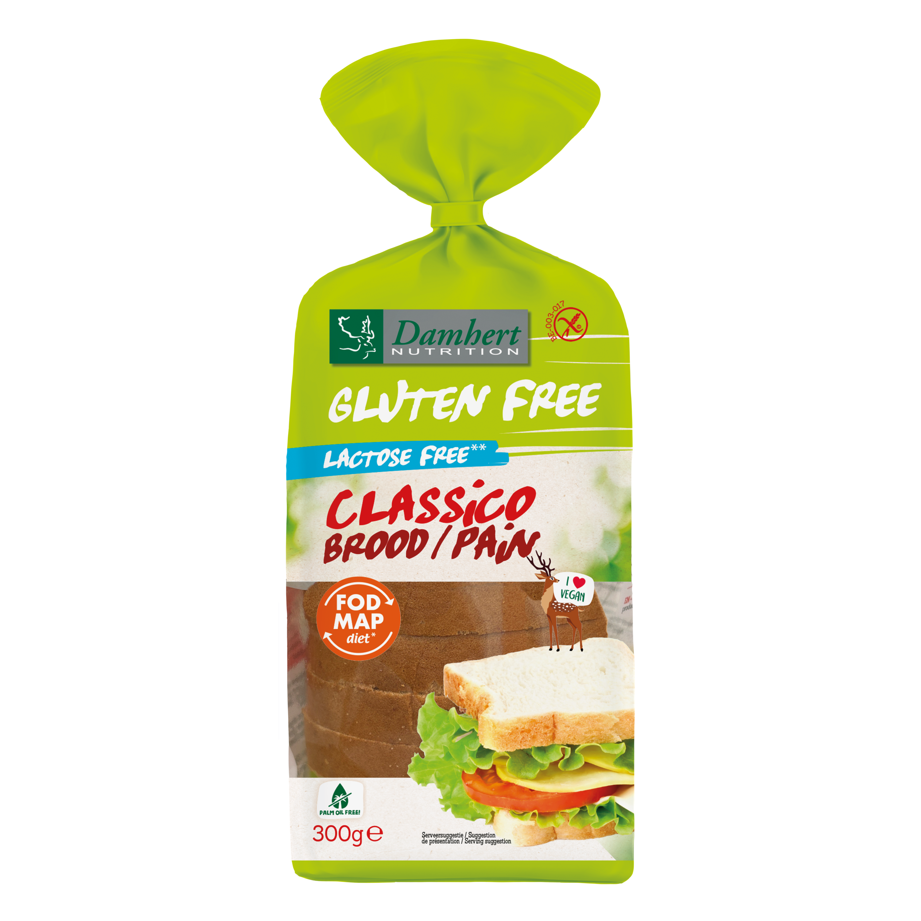 Damhert Classico brood glutenvrij 300 Gram