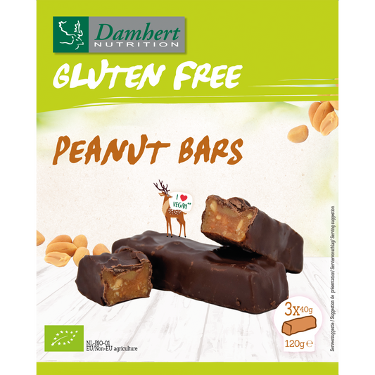 Damhert Peanut bars glutenvrij bio 120 Gram