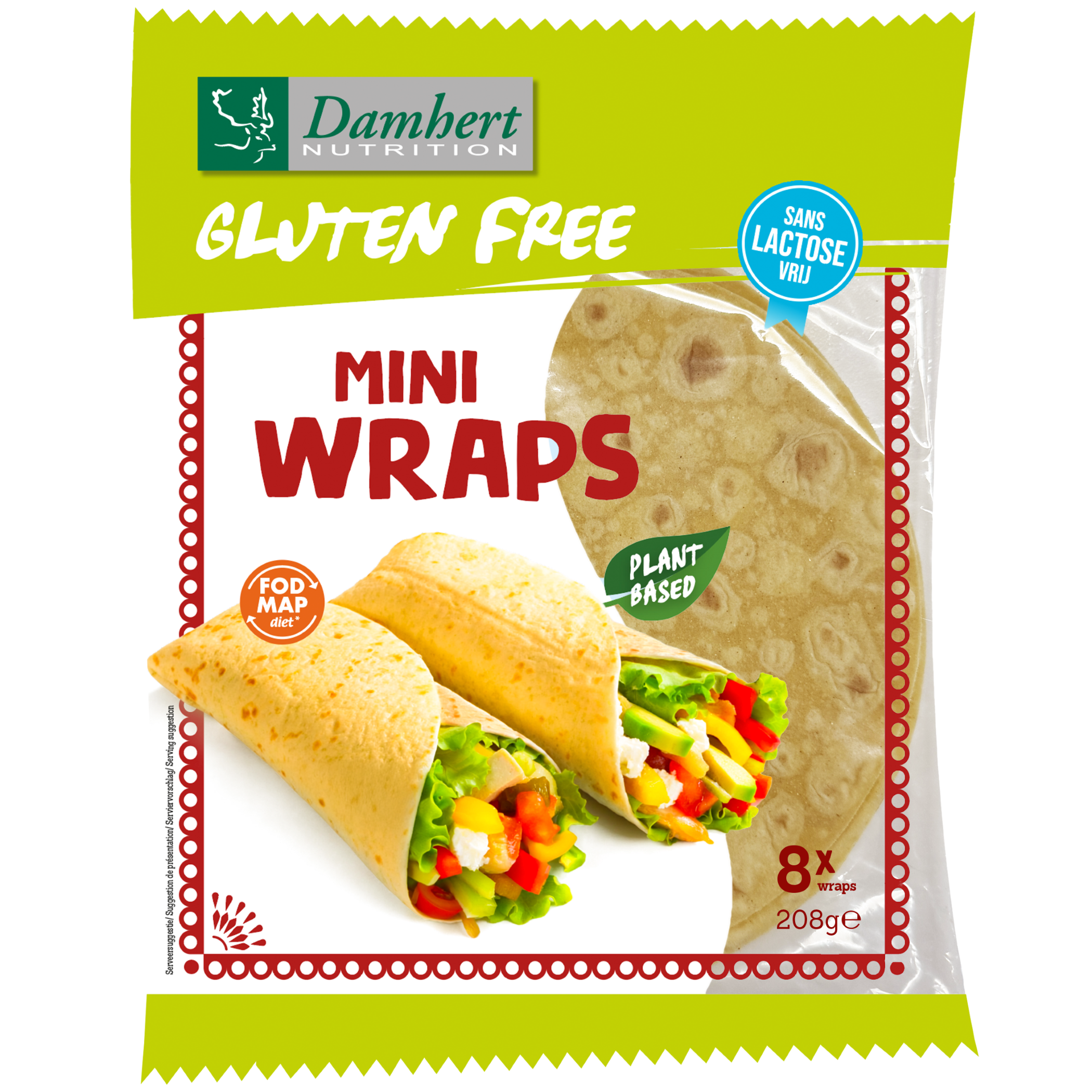 Damhert Mini wraps glutenvrij 8 Stuks