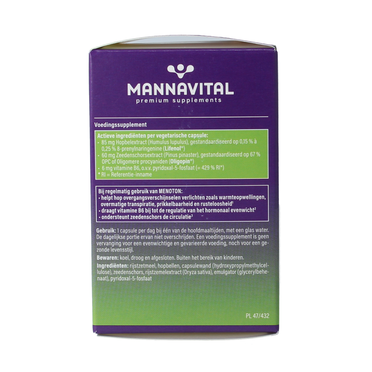 Mannavital Menoton 30.00 Vegetarische capsules