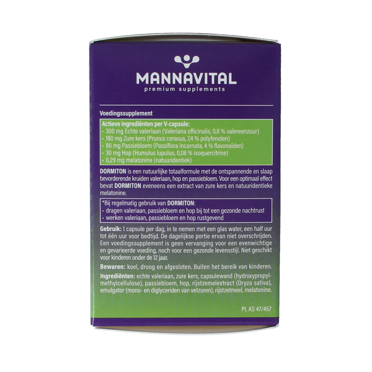 Mannavital Dormiton 60.00 Vegetarische capsules