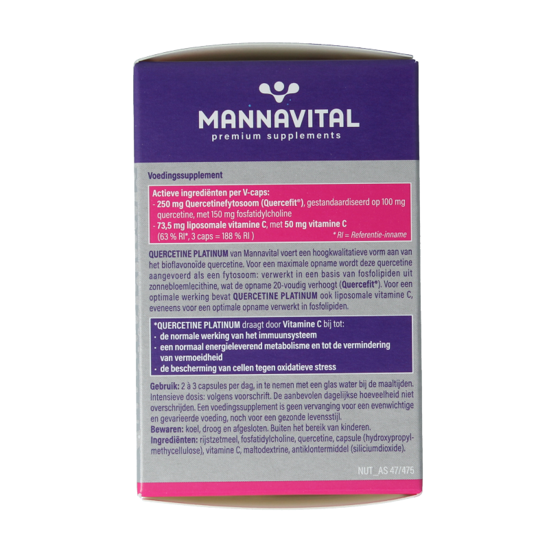 Mannavital Quercetine platinum 60 Vegetarische capsules