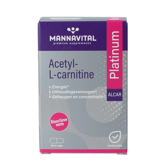Mannavital Acetyl-L-Carnitine platinum 60.00 Vegetarische capsules