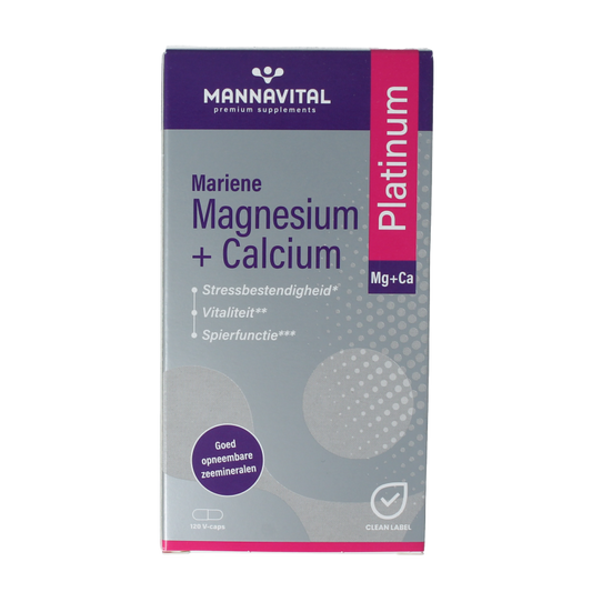 Mannavital Mariene magnesium + calcium platinum 120 Vegetarische capsules