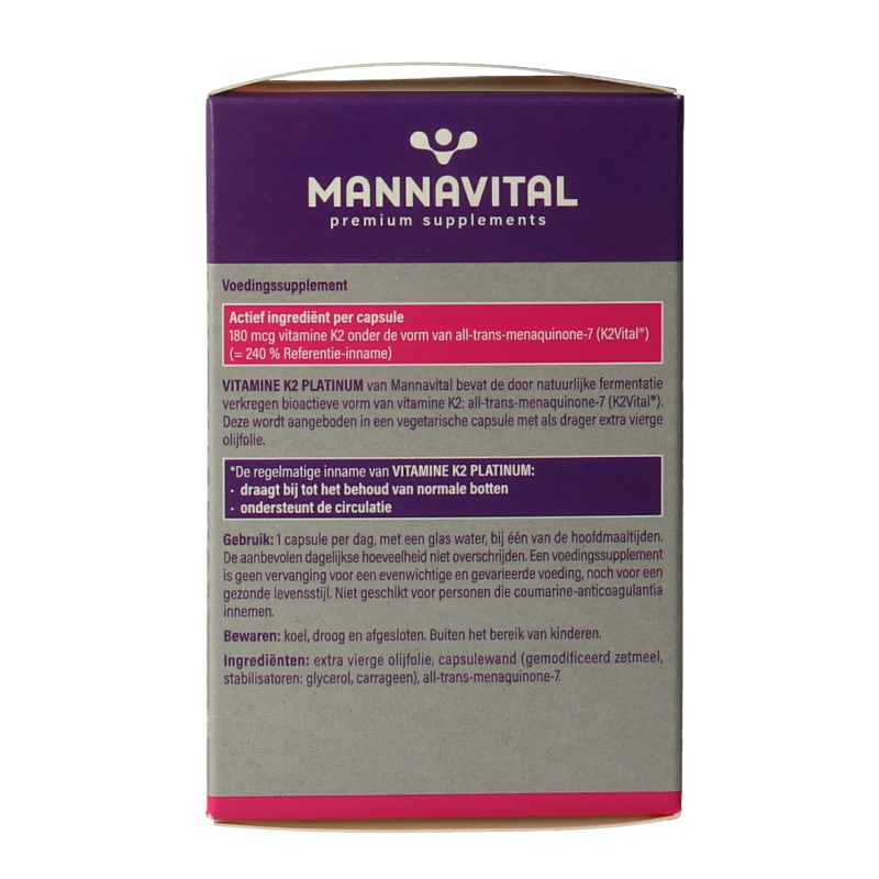 Mannavital Vitamine K2 60 Vegetarische capsules