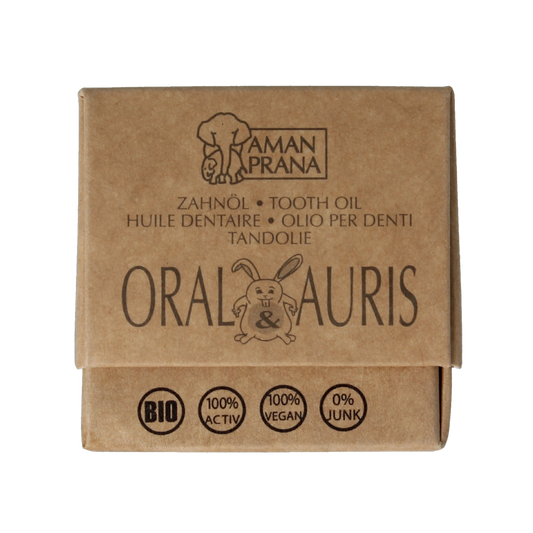 Amanprana Oral & Auris baby and toddler ear and mouth care product in 5ml bottle, suitable for gentle oral and ear hygiene.
