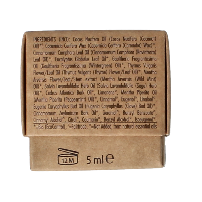 Nutribel Amanprana Rudolf ademvrij kruidenbalsem 5ml, neusverzorging en inhalatie product with herbal ingredients and nasal application.