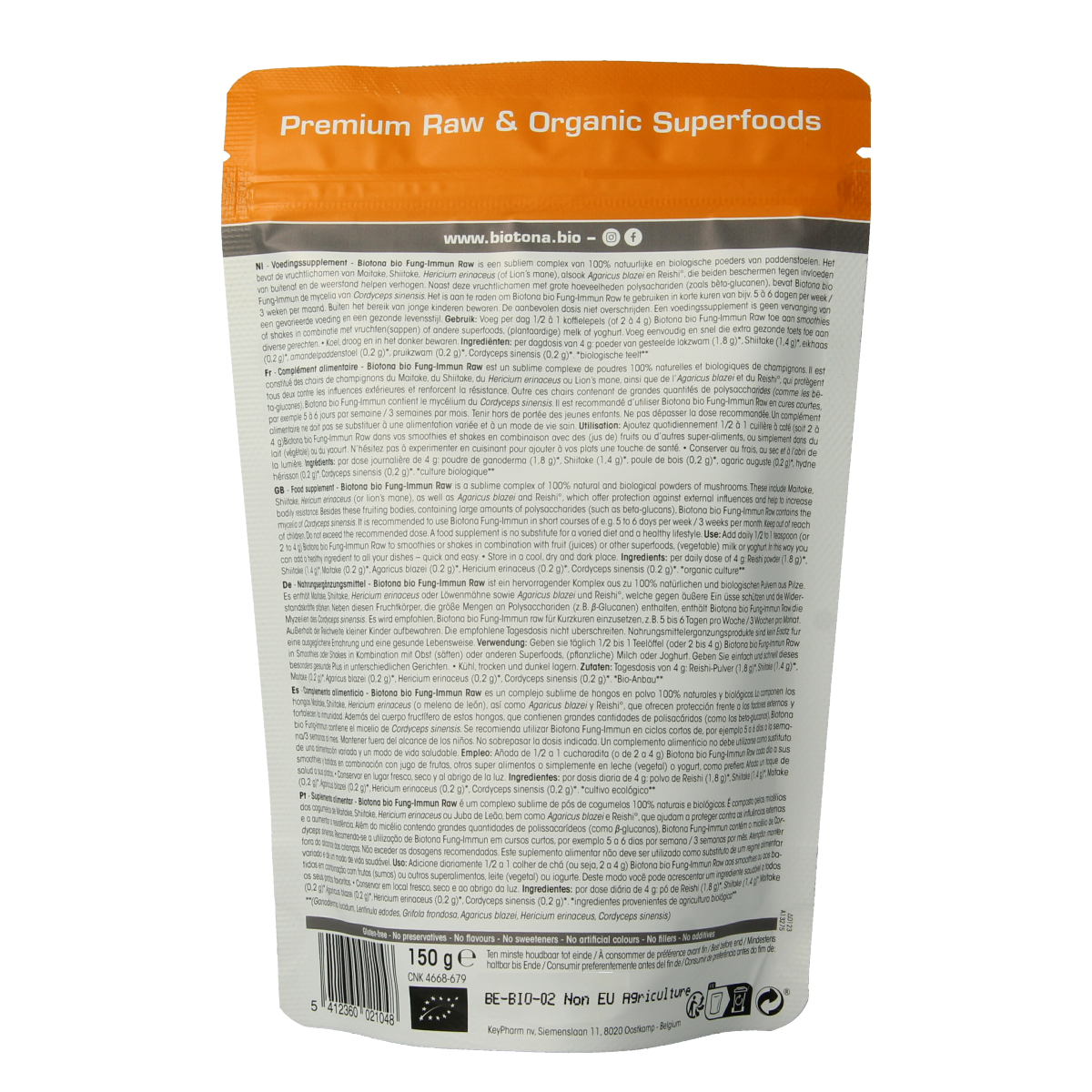 Biotona Fung immuun raw powder 150.00 Gram