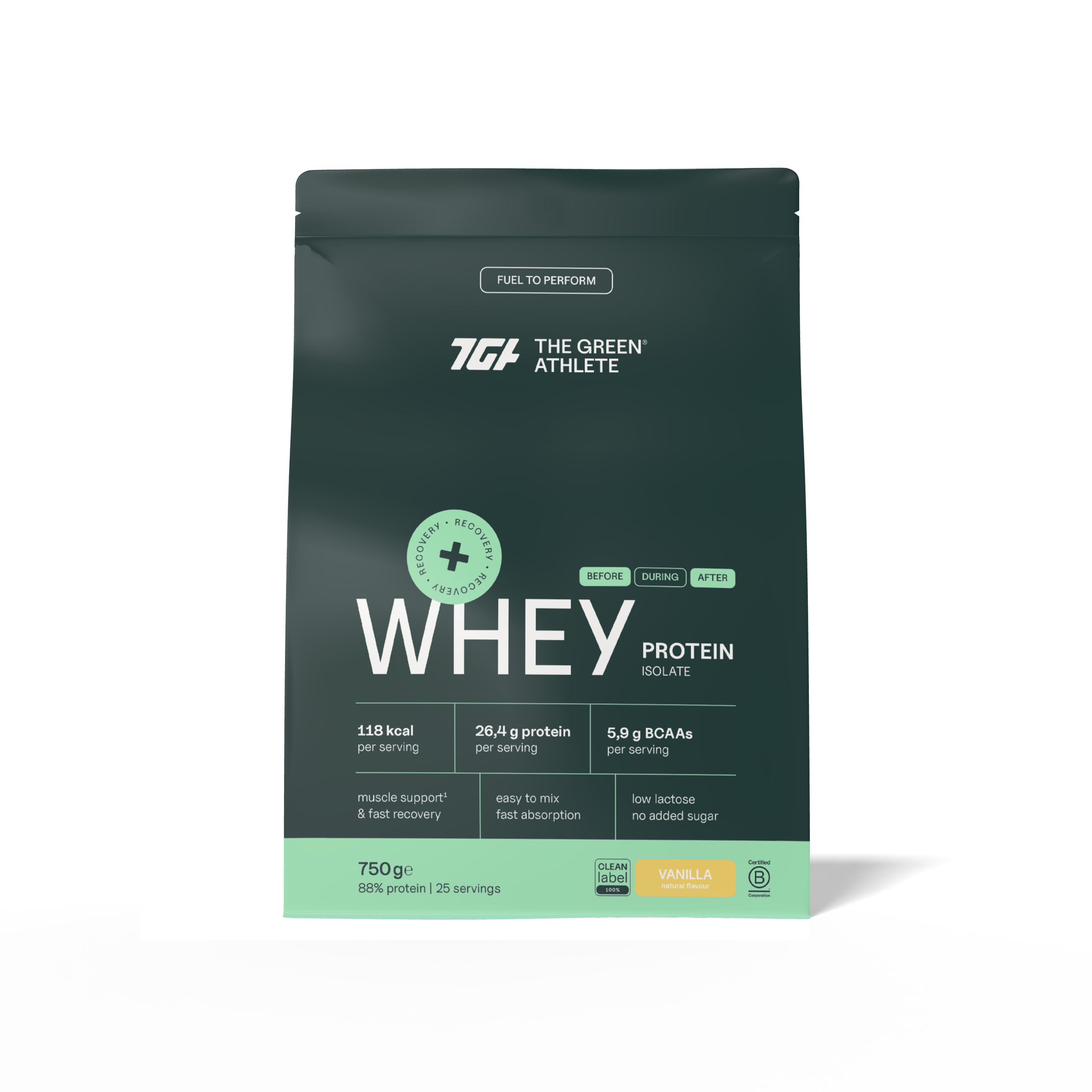 The Green Athlete Whey protein isolate vanilla 750 Gram