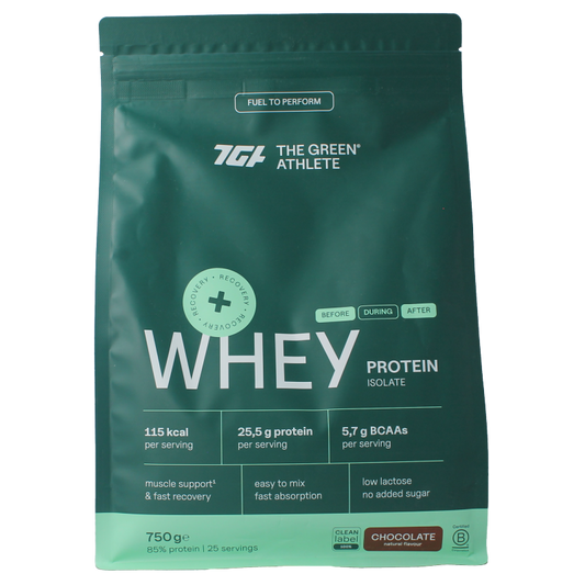 The Green Athlete Whey protein isolate chocolate 750 Gram