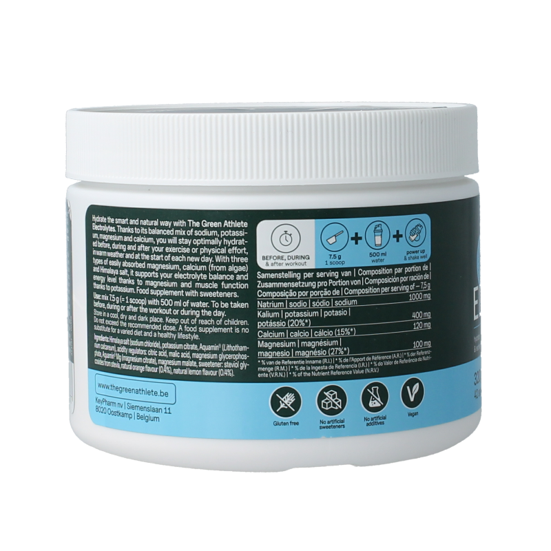 The Green Athlete Electrolytes orange lemon 320 Gram