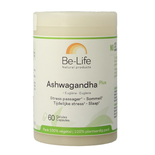 Be-Life Ashwagandha capsules, herbal supplement in a bottle, 60 capsules, natural adaptogen for stress support
