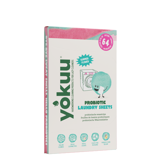 Yokuu Wasstrips summer flowers laundry detergent strips in a pack, featuring floral scent and lightweight, eco-friendly design.
