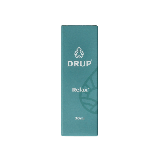 DRUP Kruiden paddenstoelextract relax in a 30ml bottle, herbal supplement from DRUP with natural ingredients for relaxation.