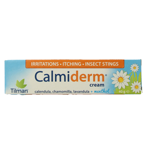 Naturapharma Calmiderm creme 40g, body skincare product with white cream in a jar, natural and soothing body care.
