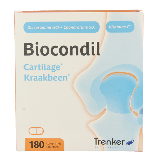 Trenker Biocondil 180 tablets mineral supplement in a bottle, designed to support joint health and mobility.