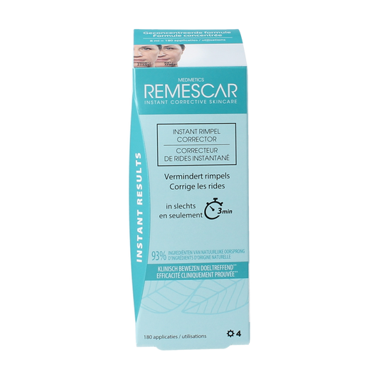 Remescar Rimpel Corrector facial skincare product in 8ml tube, designed to reduce wrinkles and fine lines.