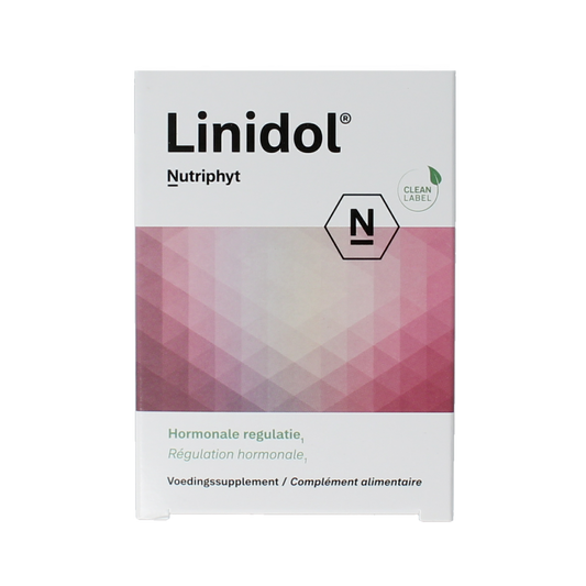 Nutriphyt Linidol capsules, herbal supplement in a blister pack, designed for nutritional support and wellness.