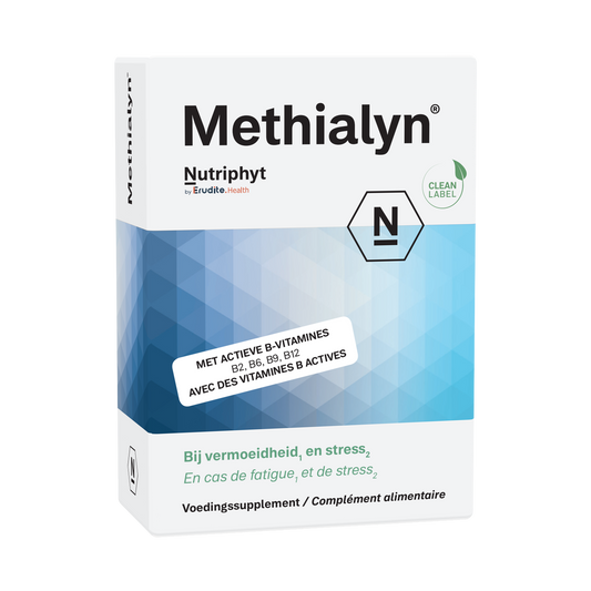 Nutriphyt Methialyn multivitamin tablets in a blister pack, dietary supplement for overall health and wellness.