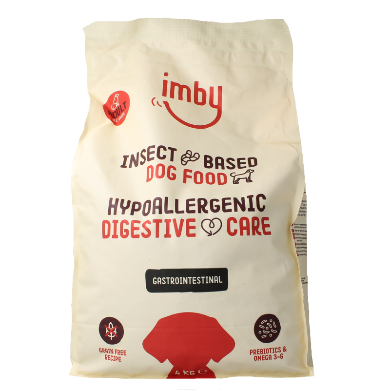 Imby Pet Food  Hondenbrokken insecteiwitten gastrointestina 4 Kilogram