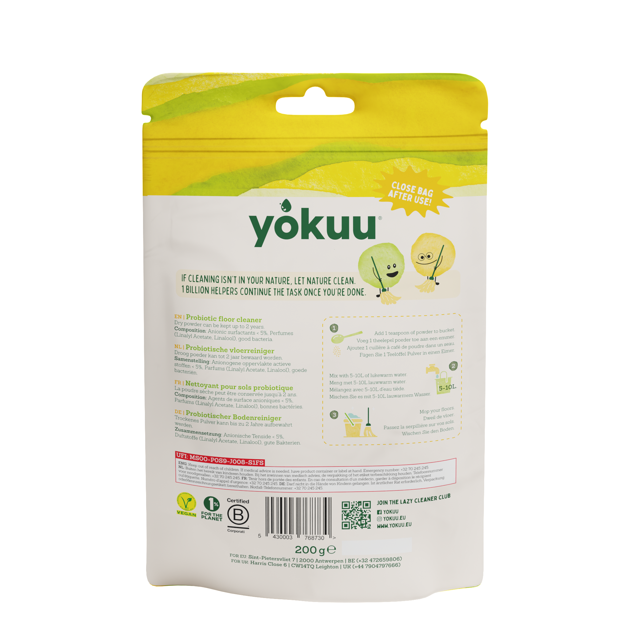 Yokuu Vloerreiniger poeder 200 Gram