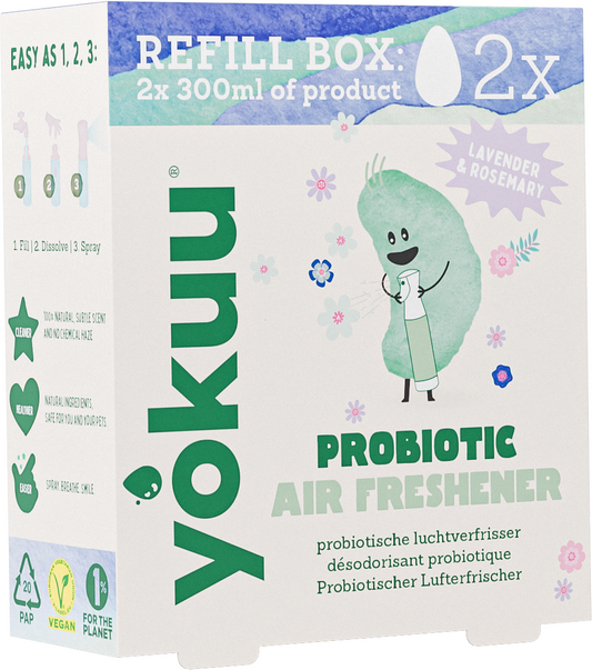 Yokuu Probiotische luchtverfrisser refill pearls for geurverspreiders, set of 2, freshen indoor air naturally