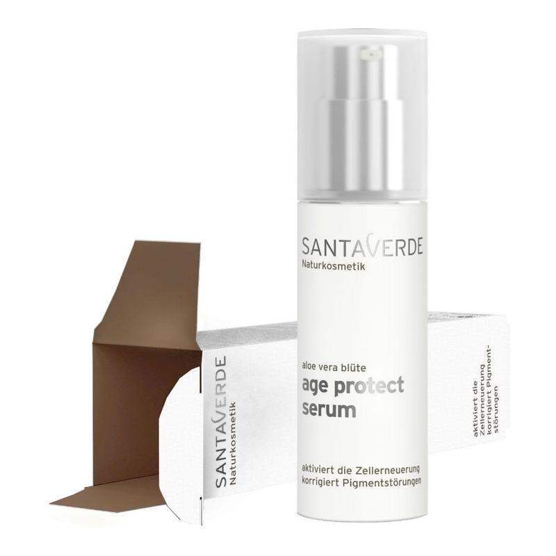 Santaverde Aloe Vera Age Protect Gezichtsverzorging serum in 30ml bottle, hydrating and nourishing facial skincare product