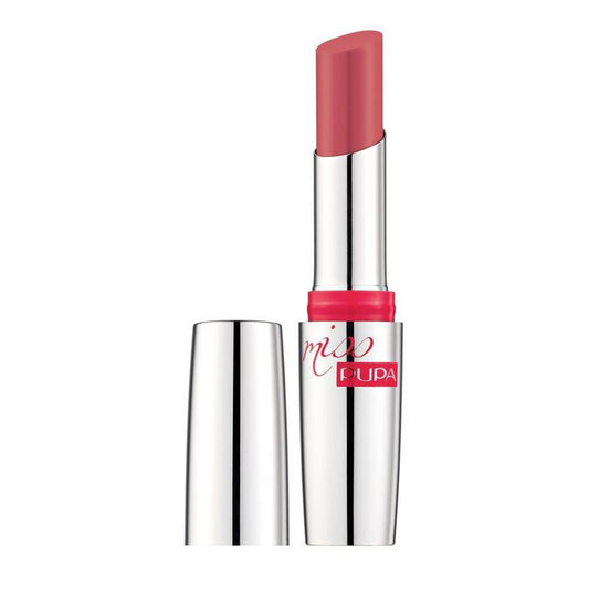 Pupa Miss Pupa lipstick 202 in a sleek tube, showcasing vibrant lipstick shade, for make-up and beauty enhancement.