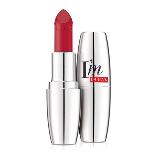 Pupa I'm Pupa lipstick in shade 305, close-up of the makeup product showing the lipstick tube and packaging.