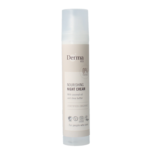 Derma Eco night cream in 50ml jar, close-up view showing the container for facial skincare.