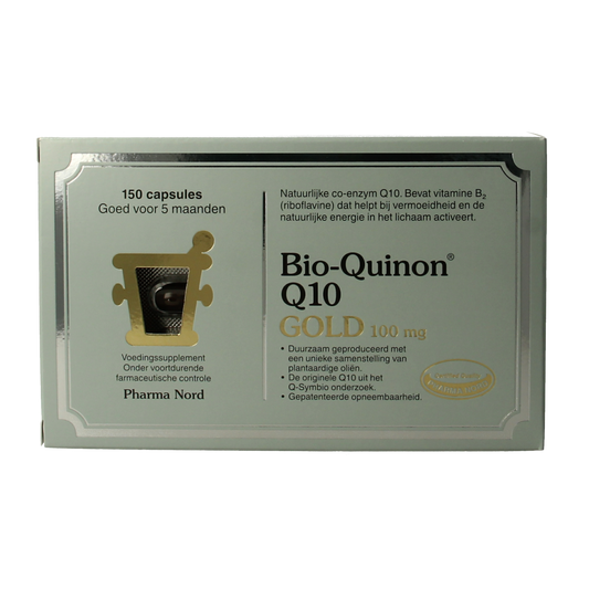 Pharma Nord Bio Qinon Q10 Gold 100 mg capsules, softgel dietary supplement with antioxidant Coenzyme Q10.