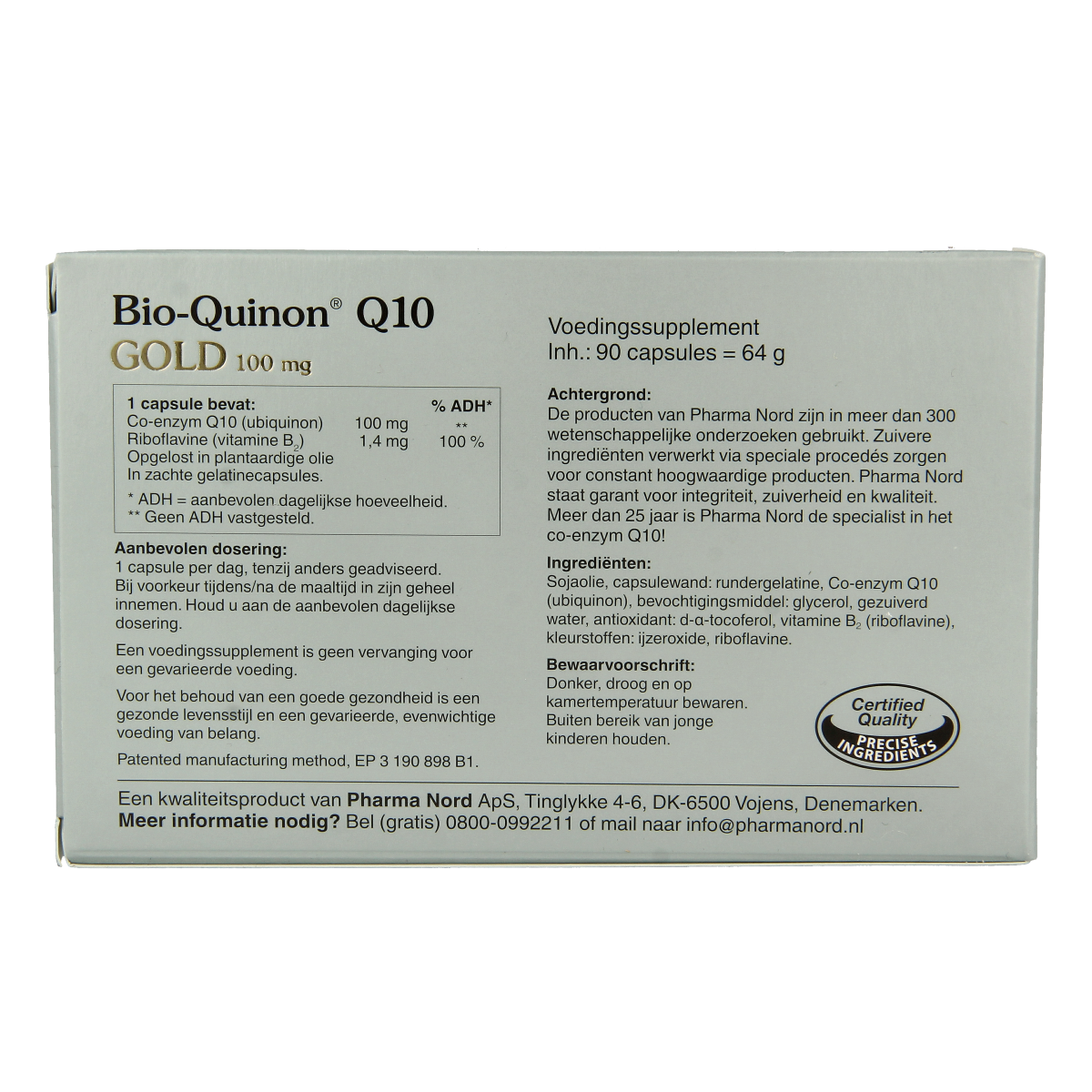 Pharma Nord Bio quinon Q10 gold 100mg 90.00 Capsules