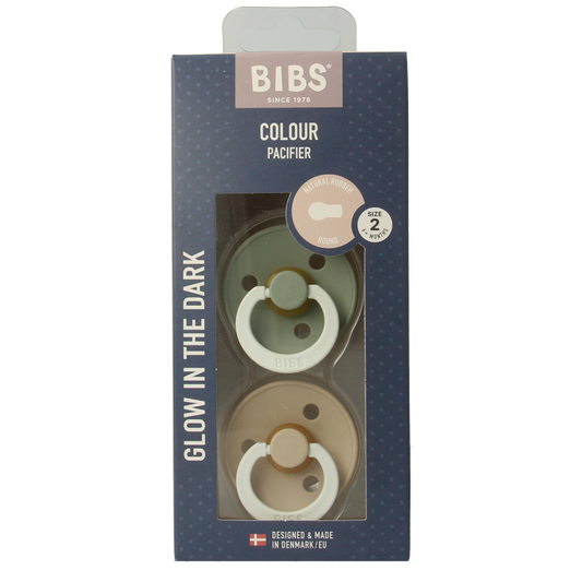 Bibs Fopspeen maat 2 sage vanilla night 2.00 Stuks