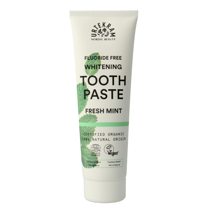 Urtekram Tandpasta whitening fresh mint 75 Milliliter