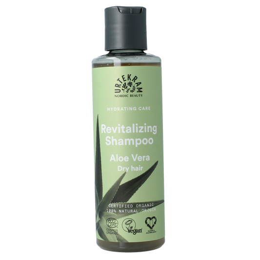 Urtekram Aloe Vera Shampoo for dry hair, 250ml, natural hair care product with soothing aloe vera for hydration and nourishment.