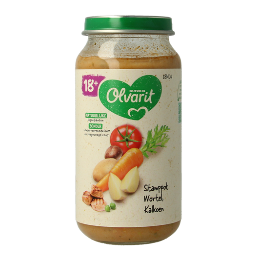 Olvarit Stamppot wortel kalkoen 18M04 250.00 Gram