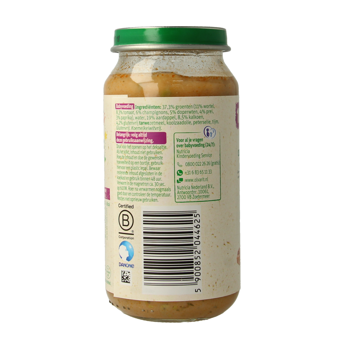 Olvarit Stamppot wortel kalkoen 18M04 250.00 Gram