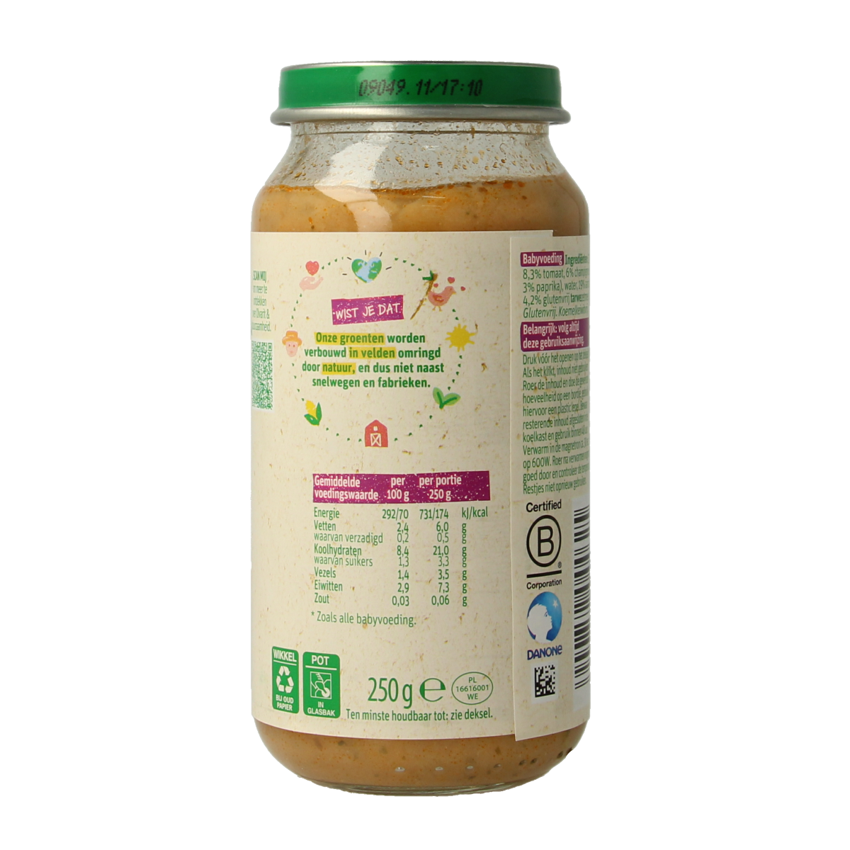 Olvarit Stamppot wortel kalkoen 18M04 250.00 Gram