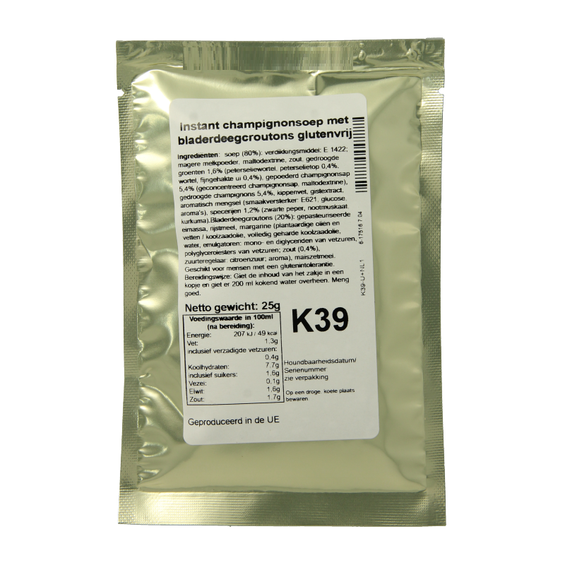Bezgluten Champignonsoep glutenvrij  25 Gram