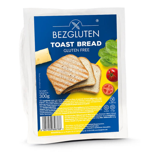 Bezgluten Toast brood glutenvrij 300.00 Gram