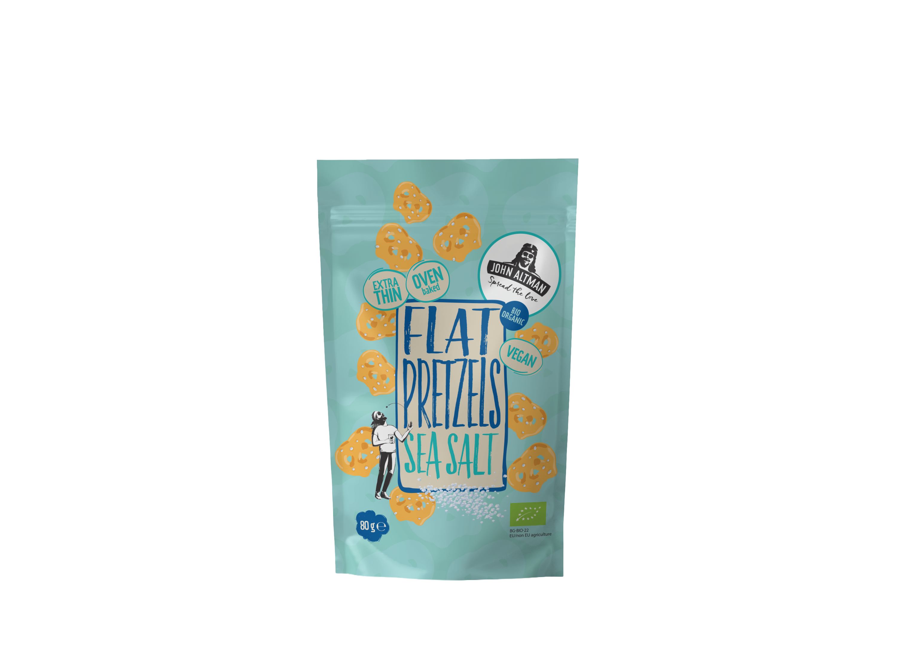 John Altman John Altman Biologische Flat Pretzels Sea Salt 80g 80.00 Gram