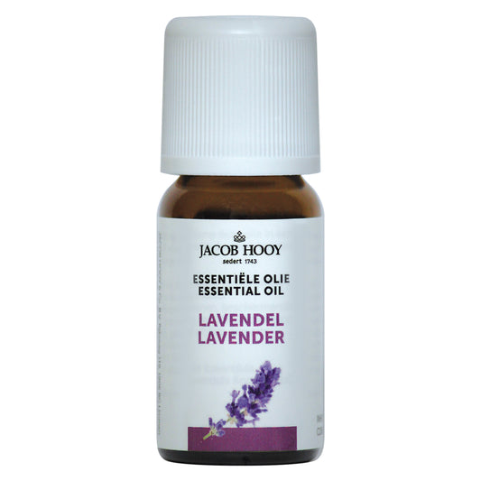 Jacob Hooy lavender essential oil in a 10ml bottle, natural aromatic oil for relaxation and aromatherapy.