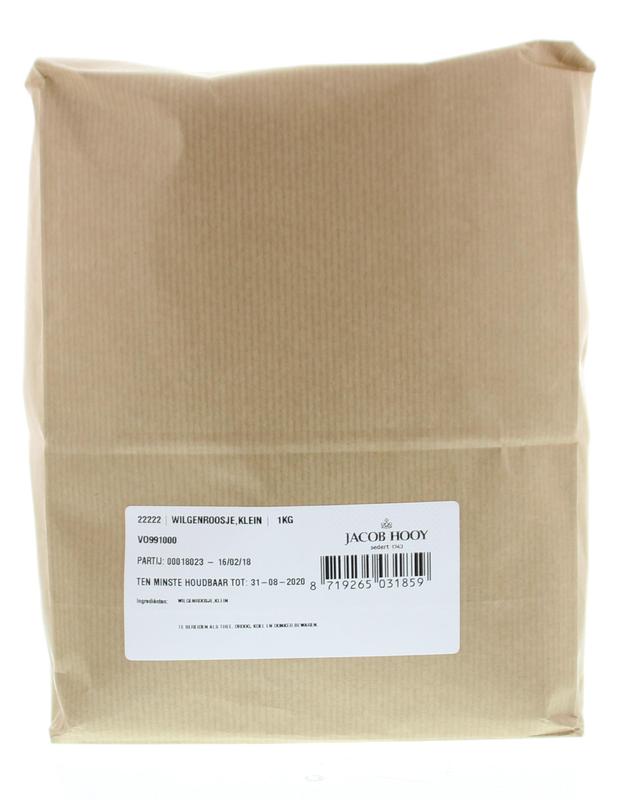 Jacob Hooy Wilgenroosje herbal mix in a 1kg package, part of kruiden, zouten en maaltijdmixen collection, shown in the image.