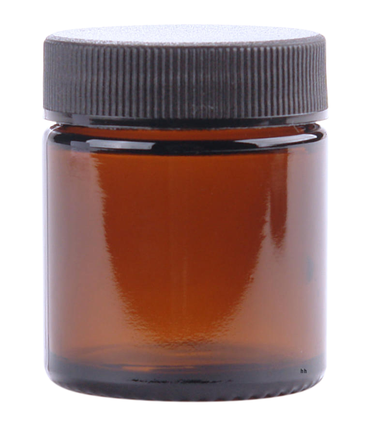 Set of 72 amber glass cream pots with lids from Helios Holland, 30ml capacity, ideal for packaging cosmetics or creams.