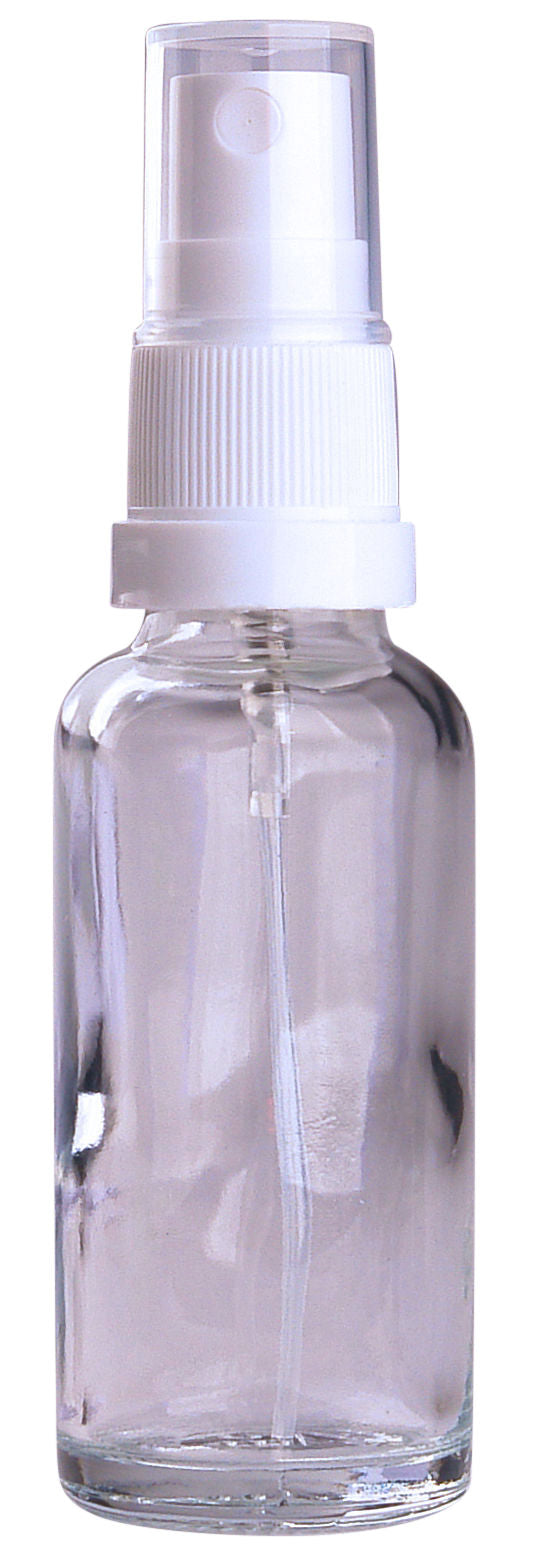 Helios Holland Glazen helder fles met witte verstuiver 30ml 5 Stuks