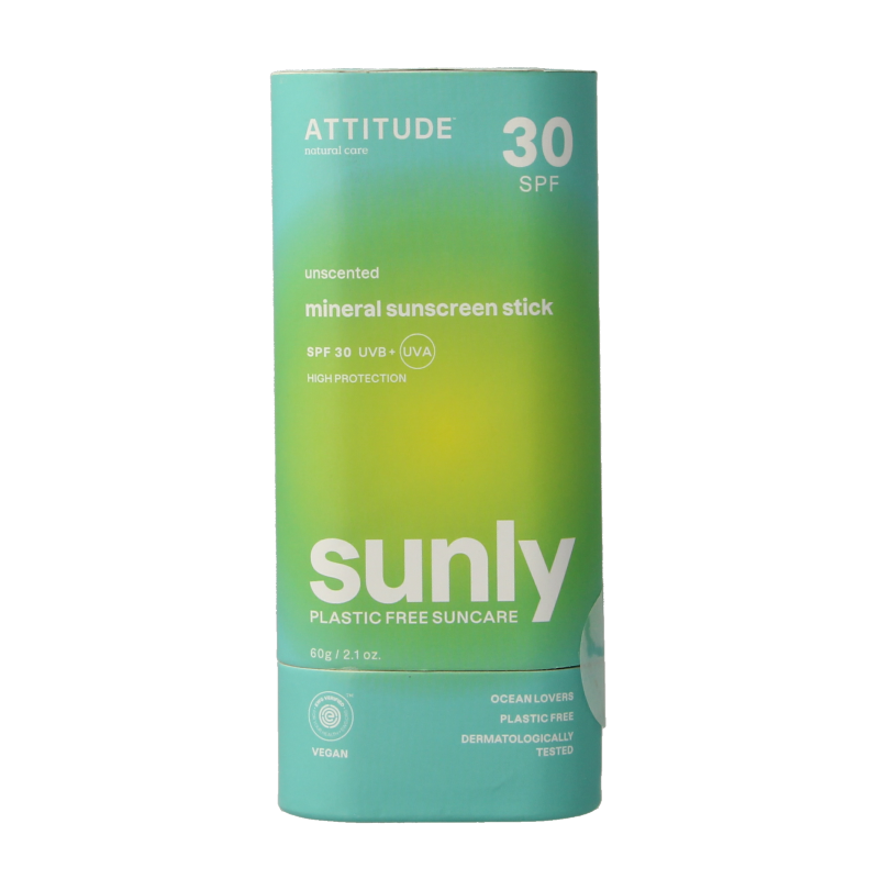 Attitude Sunly zonnebrandstick SPF30 parfumvrij 60 Gram