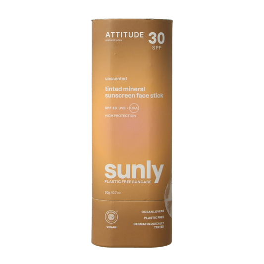 Attitude Sunly gezichtszonnebrandstick getint SPF30 20.00 Gram