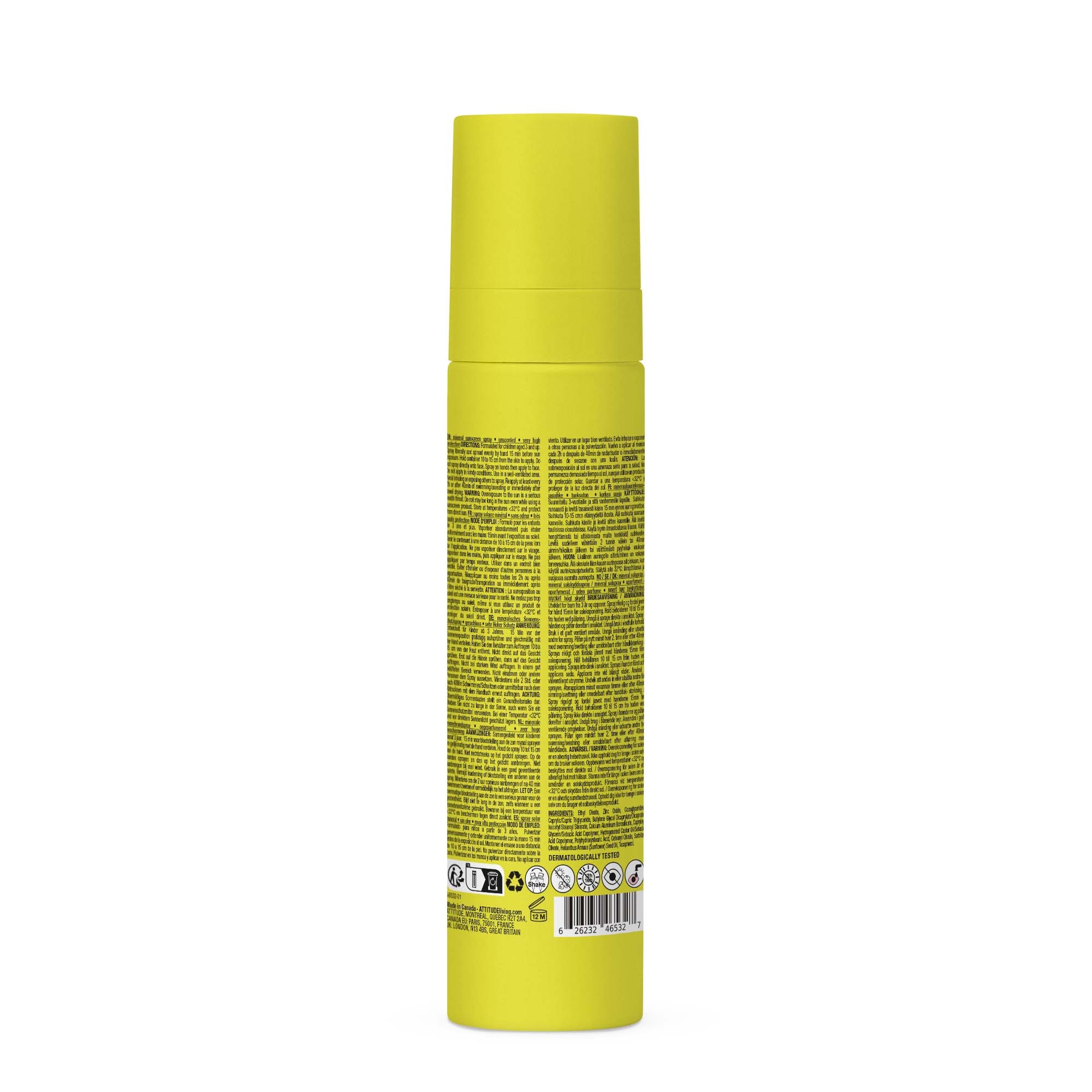 Attitude ATT SUNLY Sunscreen spray Kids SPF50 unscented 75.00 Milliliter